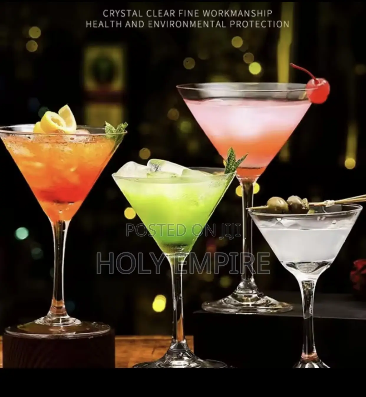 6pcs Cocktail Glass Triangular Martini Cup Creative Stemware Bar