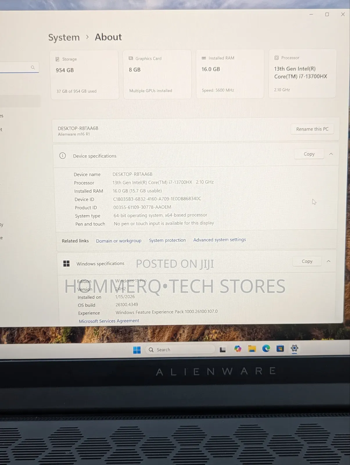Laptop Dell Alienware M16 R1 16GB Intel Core i7 SSD 1T