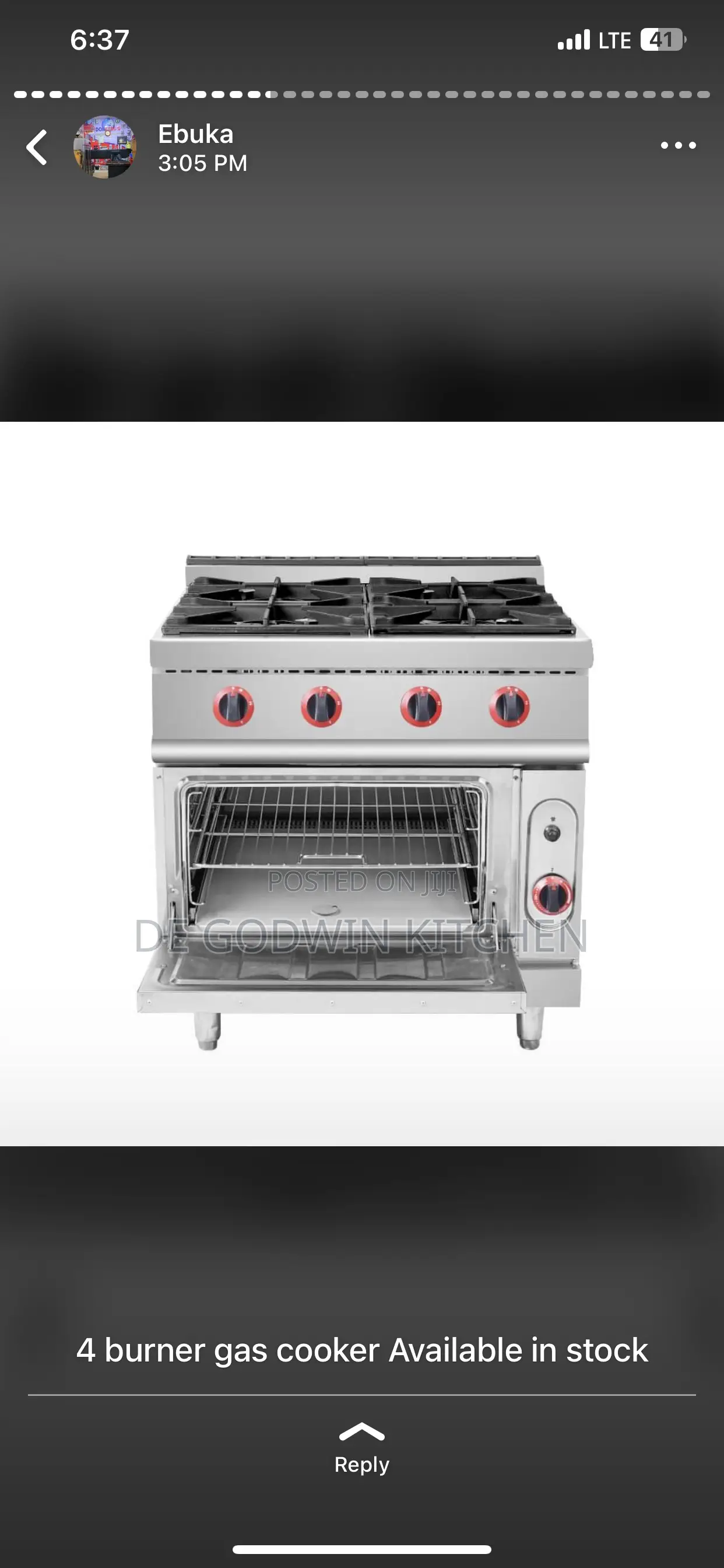 4 Burners Gas Cooker With Oven