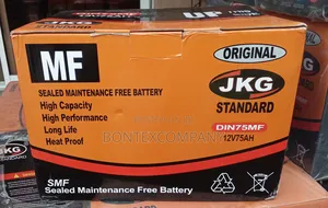 JKG Standard Din75mf 12v 75ah Sealed Maintenance-Free Battery