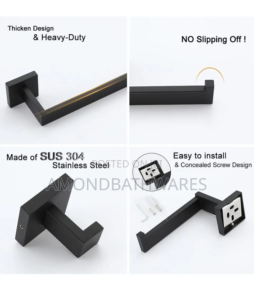 Matt Black L Shaped Tissue Holder