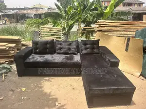A Mini Black Velvet Couch