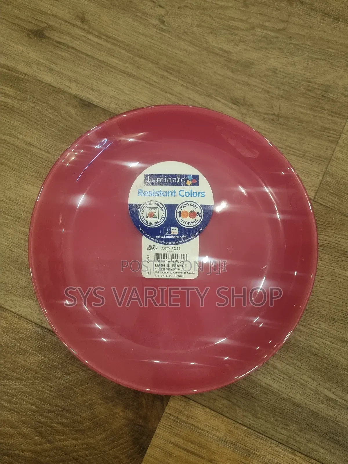 4 Set of Arty Pink Glass Dinner Plates