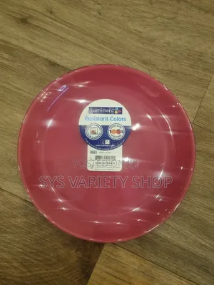 4 Set of Arty Pink Glass Dinner Plates