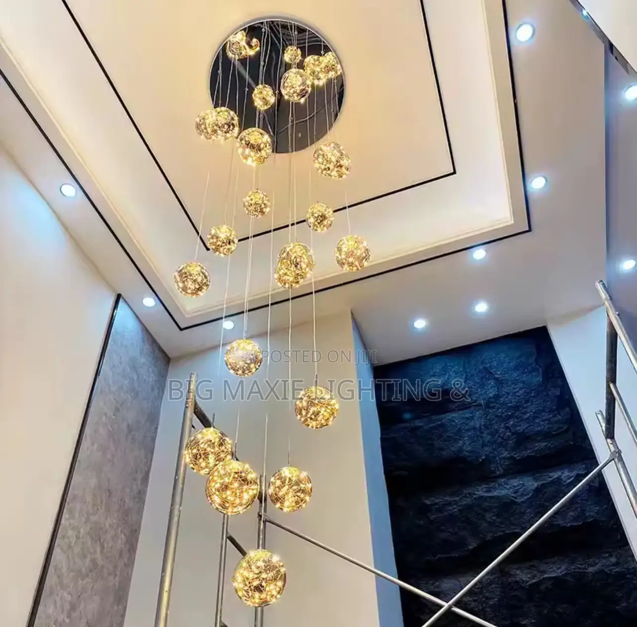 Starry Sky Staircase Lamp Long Chandelier