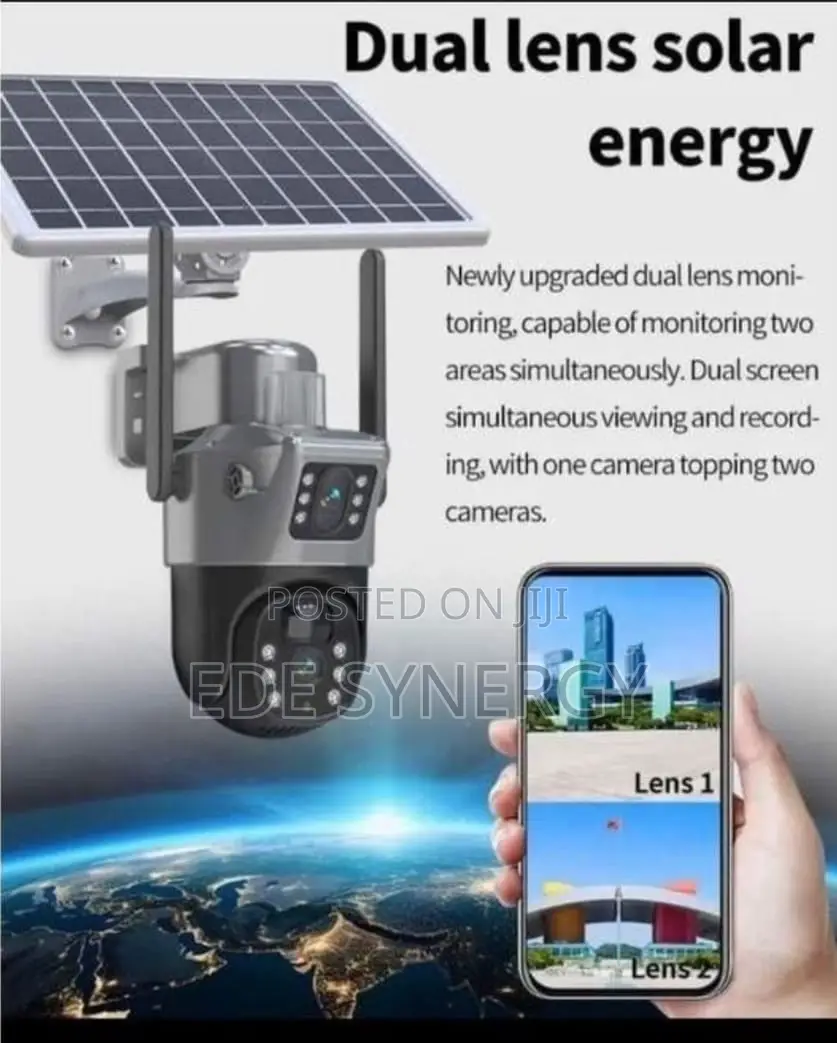 Dual Lens Solar Camera With Mobile App