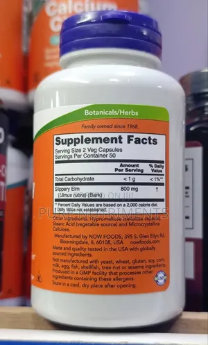 Now Slippery Elm 400mg – Digestive Gi Support – 100 Veg Capsules