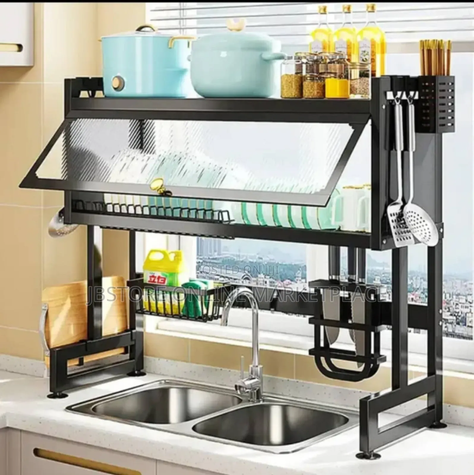 Original 85cm Over The Sink Dishrack With Glass Cover