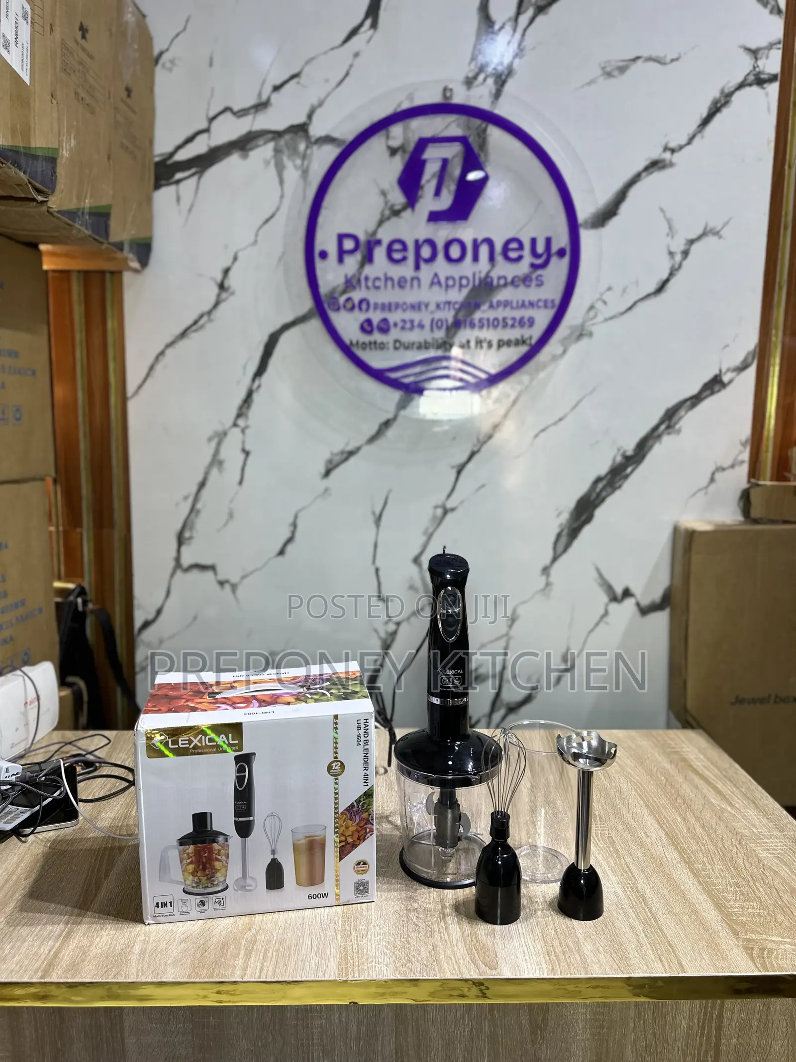 Lexical Hand Blender 4in1 Multifunction -Chopper, Whisker and Whipper.