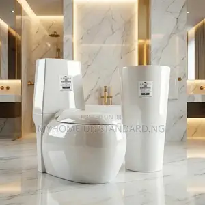 Big Egg Shape England Water Closet Set With Standing Basin