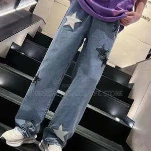 Star Patch Quality Denim Baggy Jeans