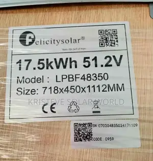 17.5kwh Felicity 48v Lithium Battery | High Capacity Lifepo4 Solar