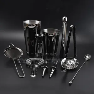 Premium Quality 10pcs Stainless Steel Bartender Tool Set Metallic