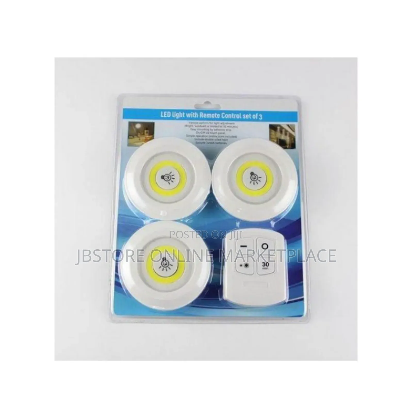3pcs White Led Light Battery Operated Wireless Cob With Remote Control
