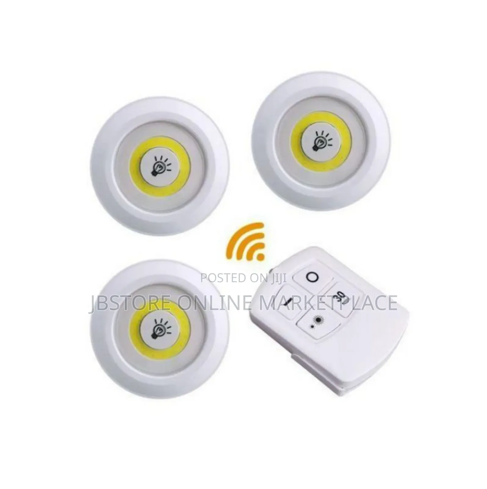 3pcs White Led Light Battery Operated Wireless Cob With Remote Control