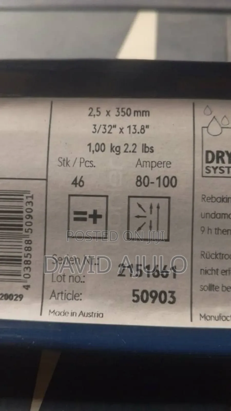 Bohler Fox Ev 65 Electrode Sticks