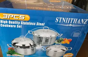 3pcs High Stainless Cookware Pot