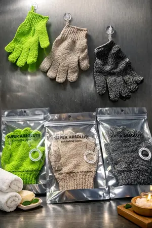 Super Absolute Exfoliating Sponge Gloves--Pair