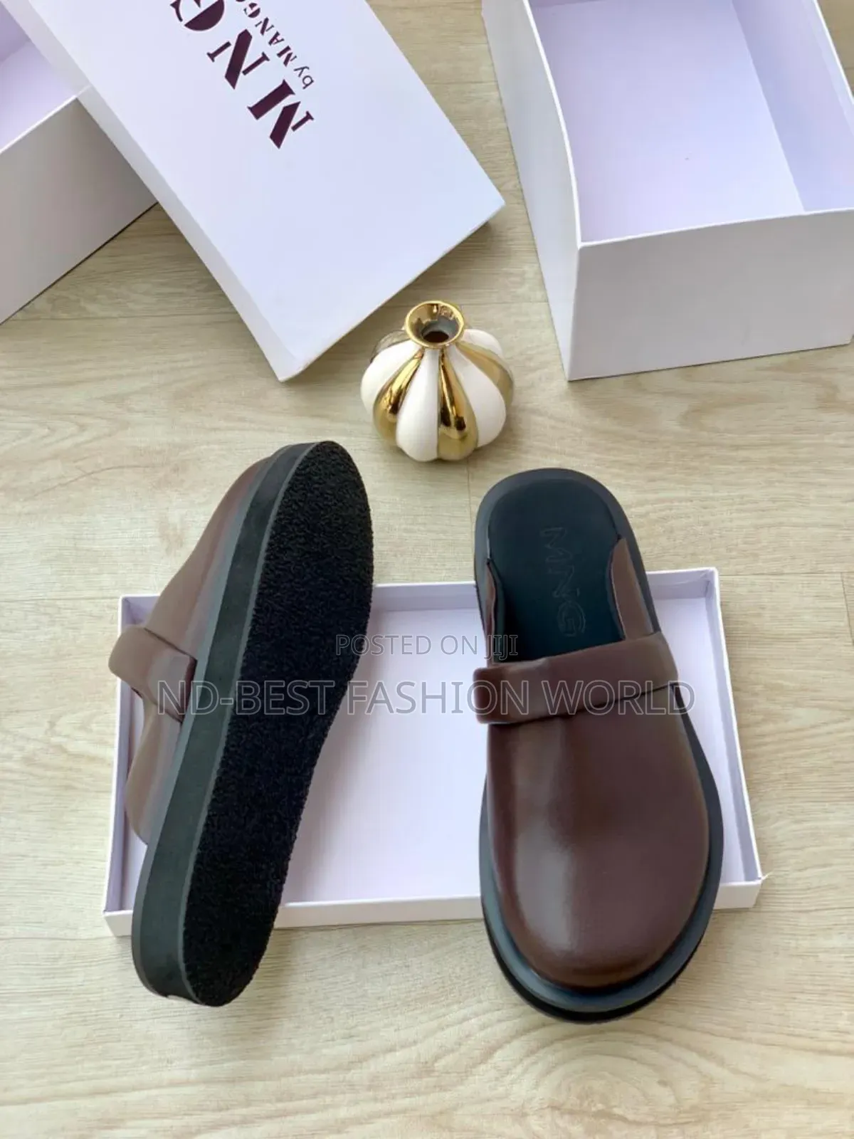 Brown Leather Half Shoe