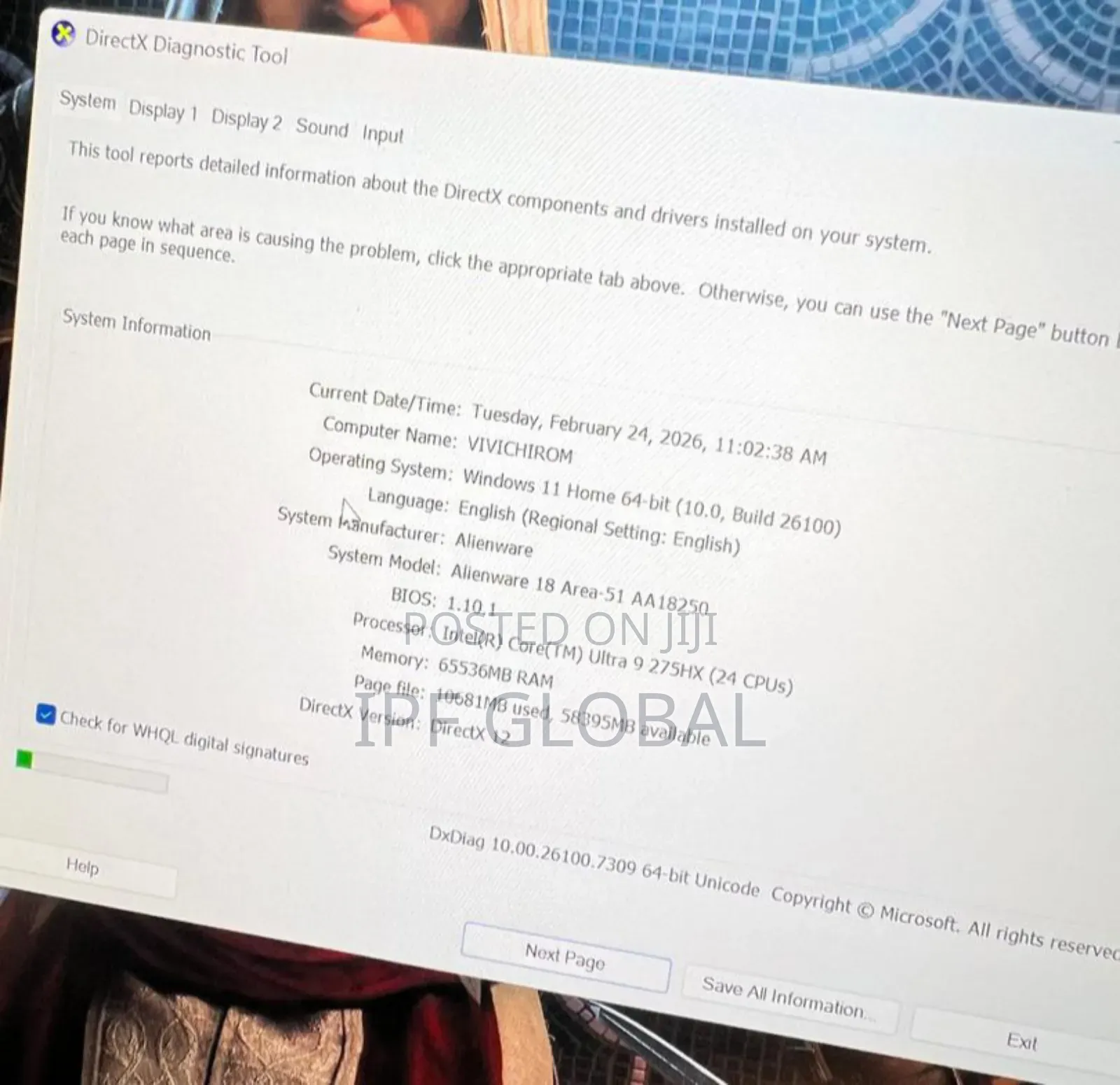 Laptop Dell Alienware 18 Area-51 64GB Intel Core Ultra 9 SSD 2T