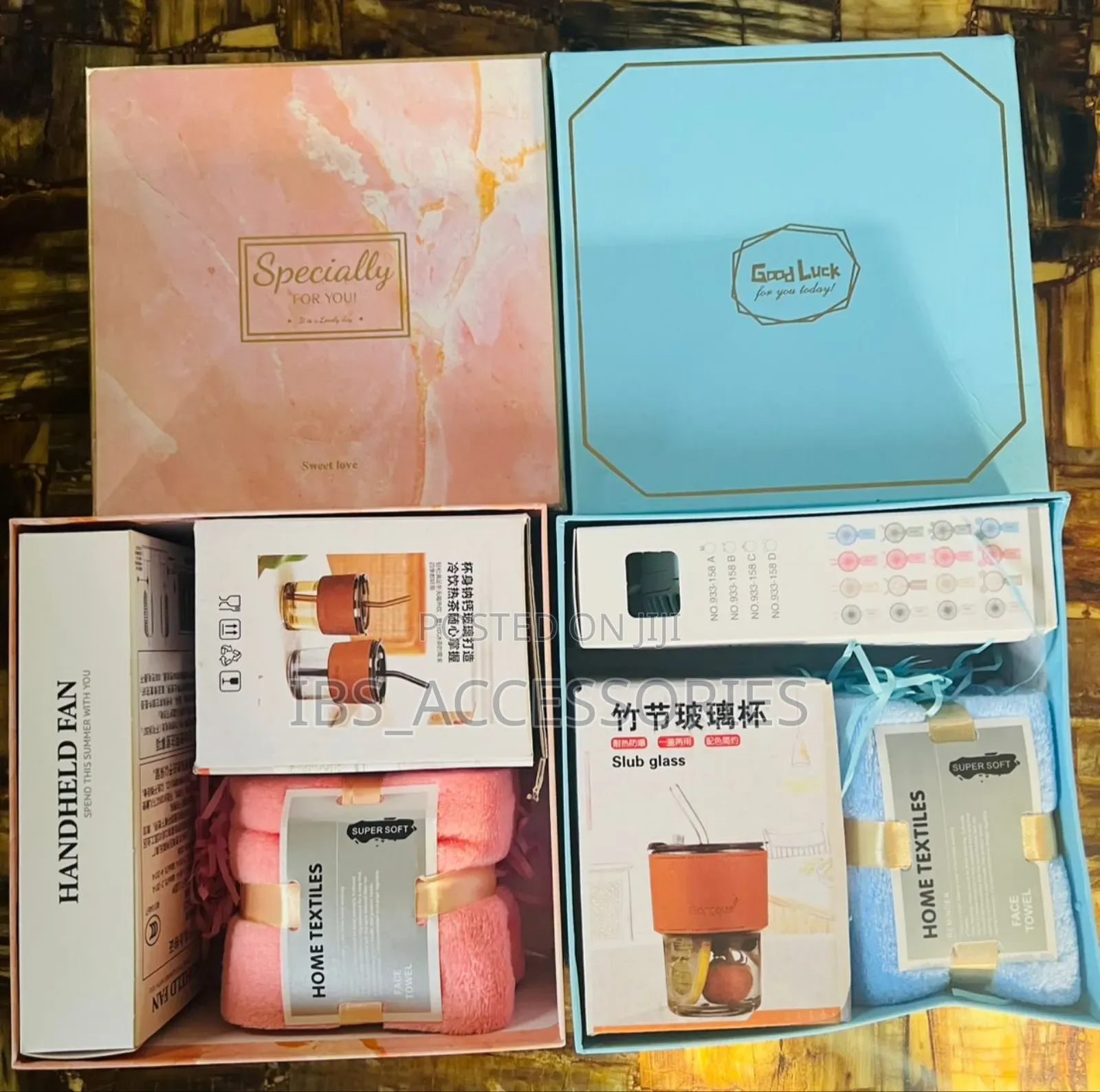 Gift Set. Mug. Fan. Towel
