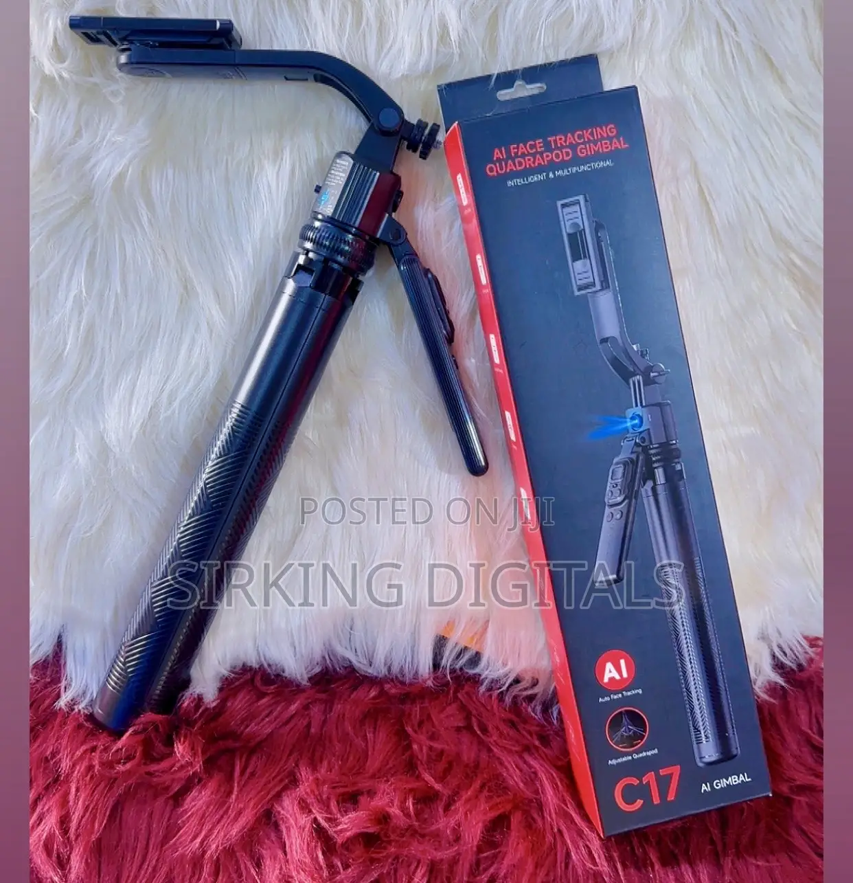 C17 Ai Face Tracking Selfiestick Quadrapod, Rotating Handle Gestures