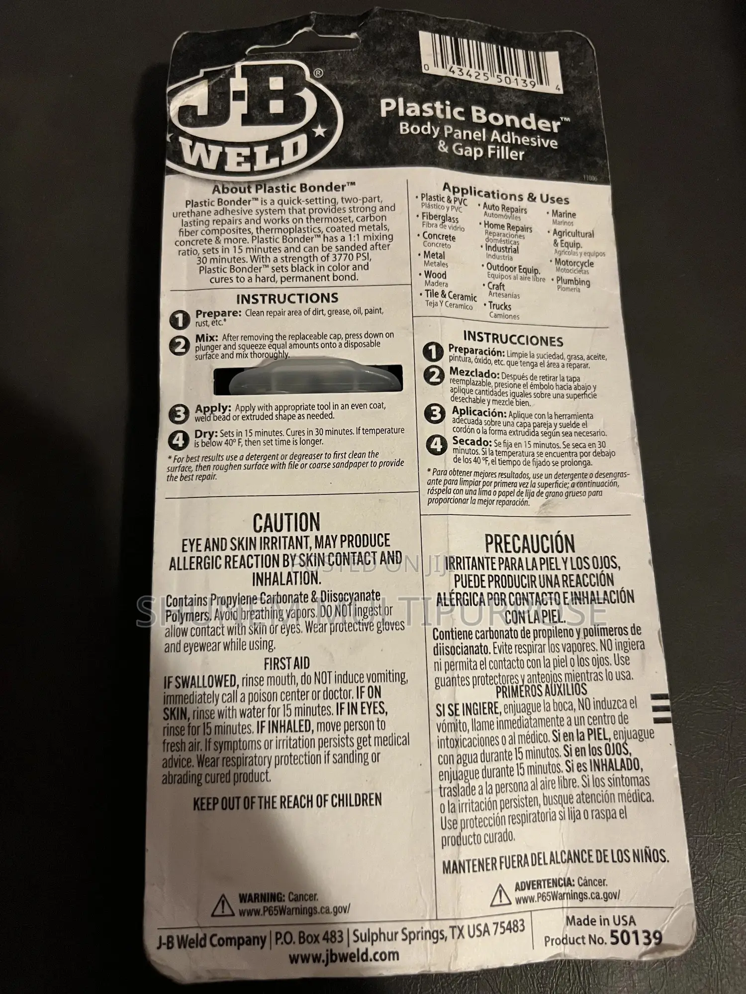 Jb Weld Plastic Bonder