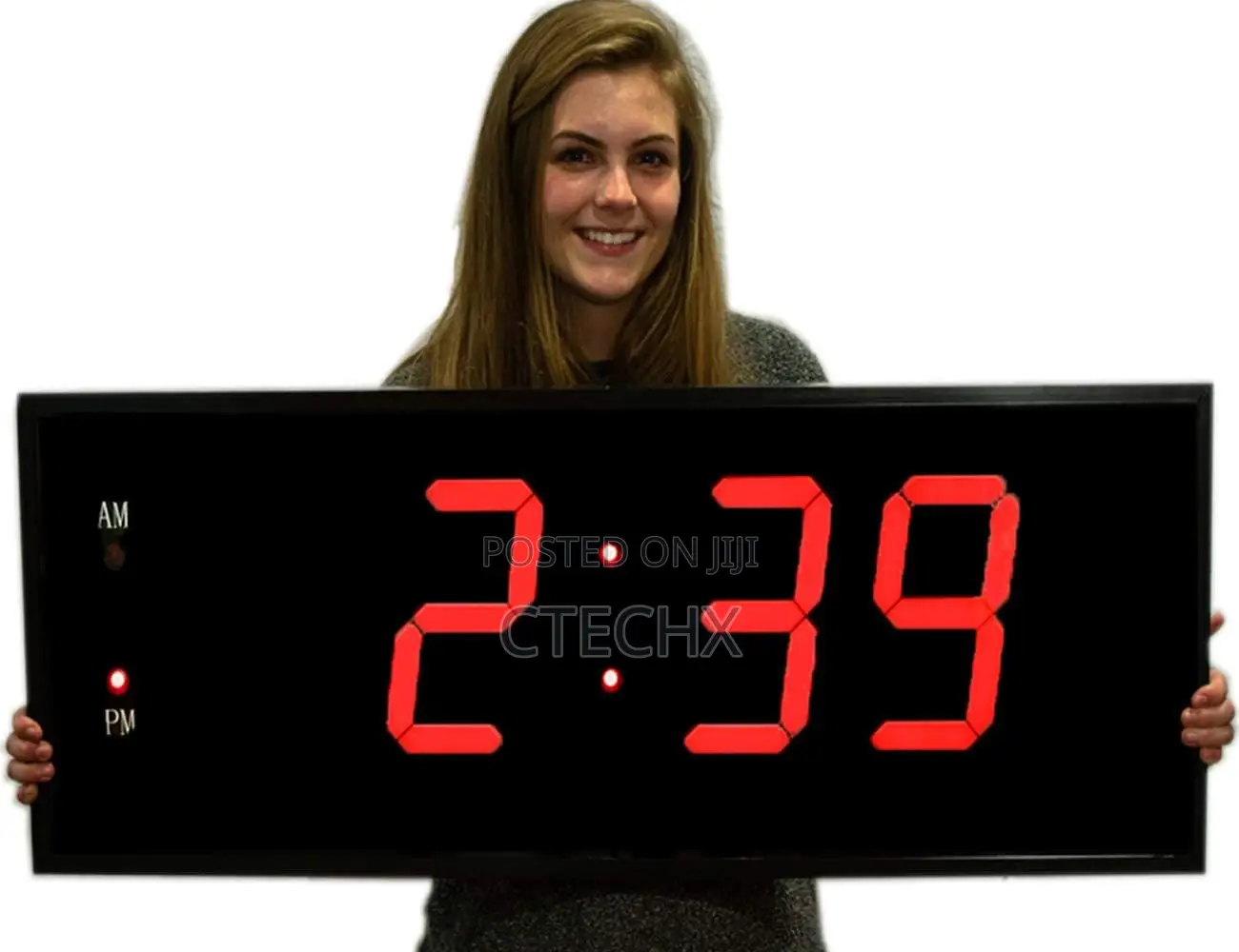 Large Digital Led Clock–30 Inch Red Led Wall Clock With Remote Control