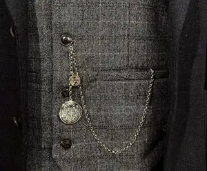 A Nostalgic Vintage Waistcoat Chain for Men, Featuring a Long Chain