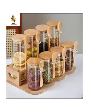 8pcs Bamboo Spice Rack With Stand