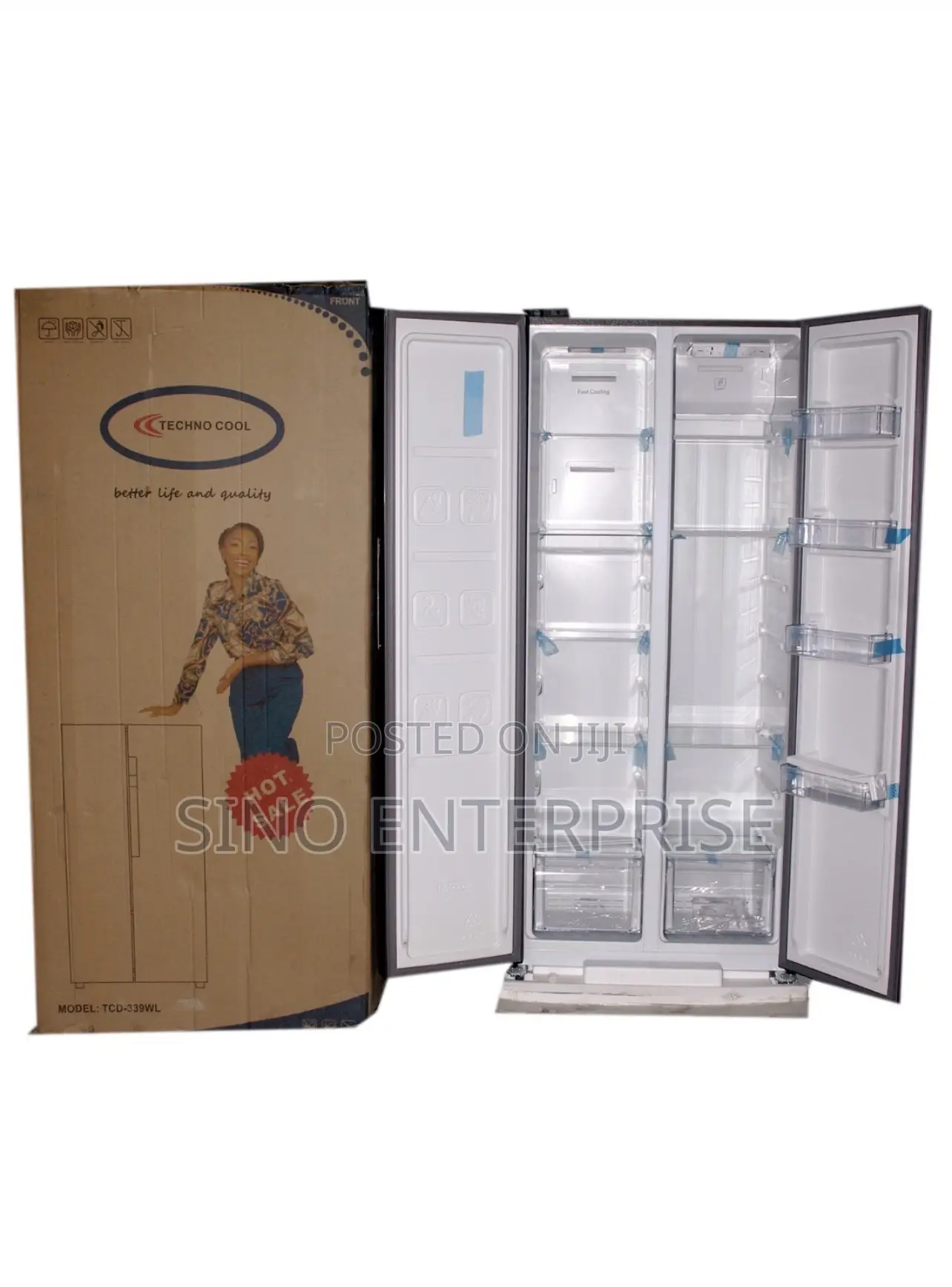 Techno Cool Side-by-Side Refrigerator, Model TCG-339wl