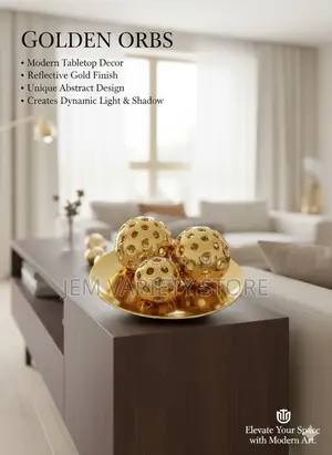 Modern Table Golden Orbs Decor