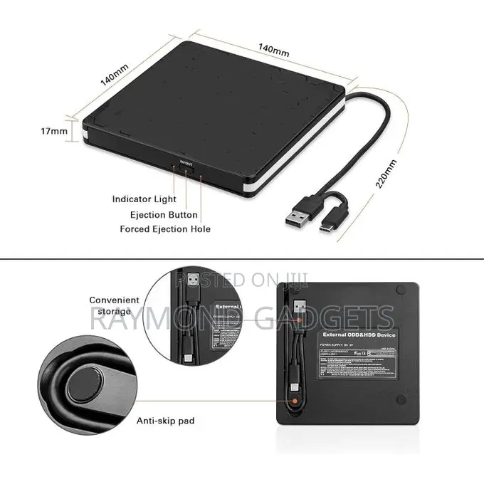 Usb 3.0 External Dvd-rw Drive – Portable Plug & Play