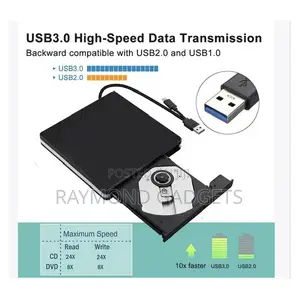 Usb 3.0 External Dvd-rw Drive – Portable Plug & Play