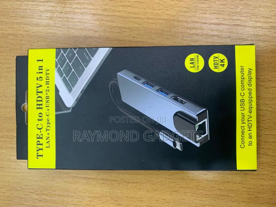 Type-c 5-in-1 Adapter – 4k Hdmi + Ethernet + Usb