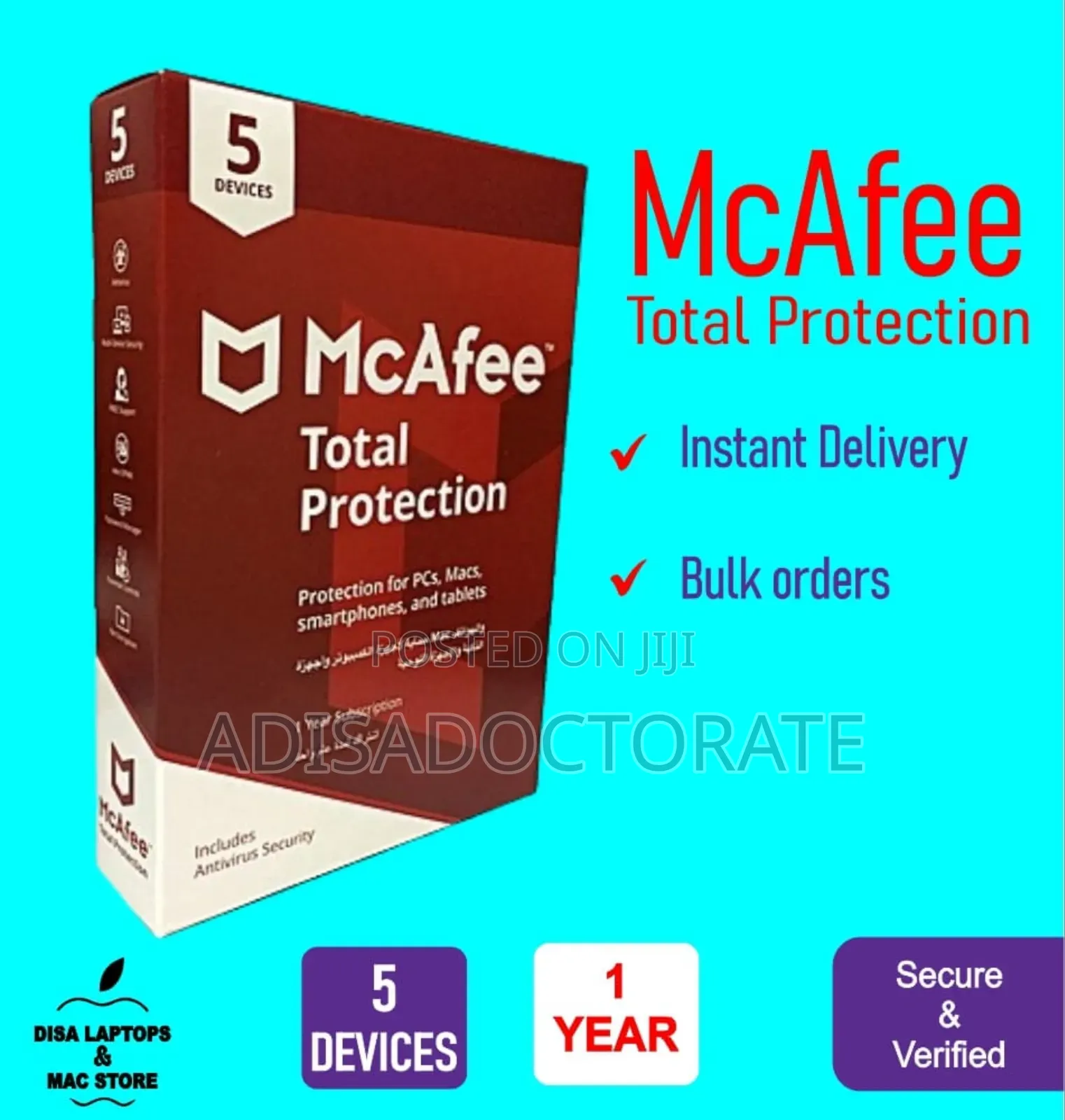1 to 5 Users McAfee Antivirus Internet Security Gadget Original Link