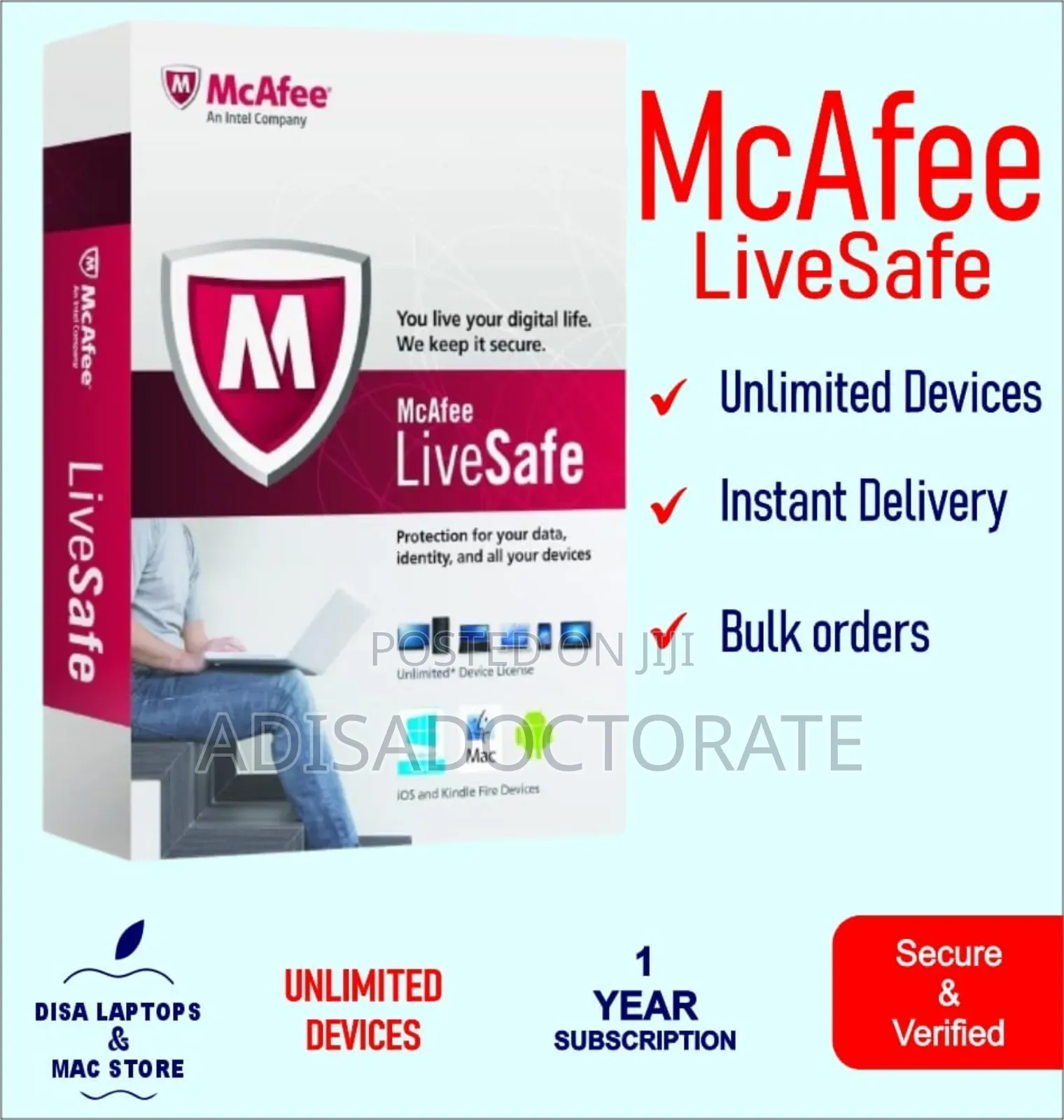 1 to 5 Users McAfee Antivirus Internet Security Gadget Original Link