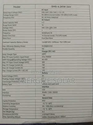 4.2kva SMS Hybrid Inverter