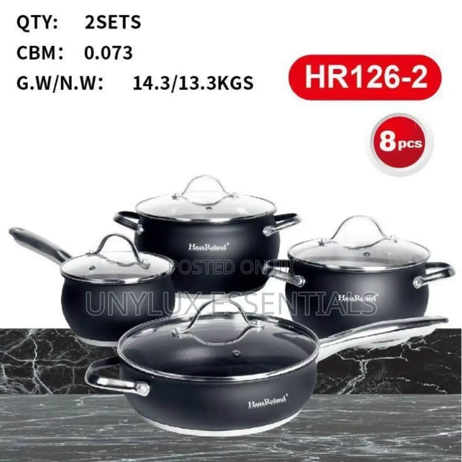 Black Cook Stainless Cookware Set