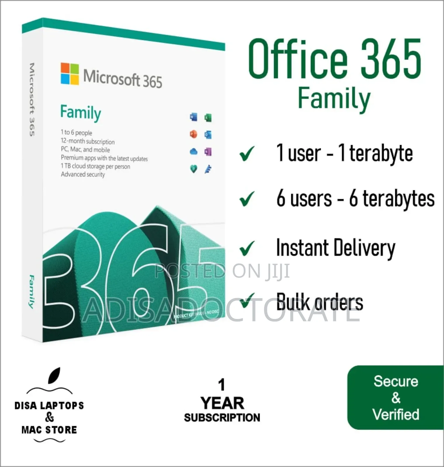 Microsoft Office 365 Full Suits,6tb Onedrive.Key and Activation
