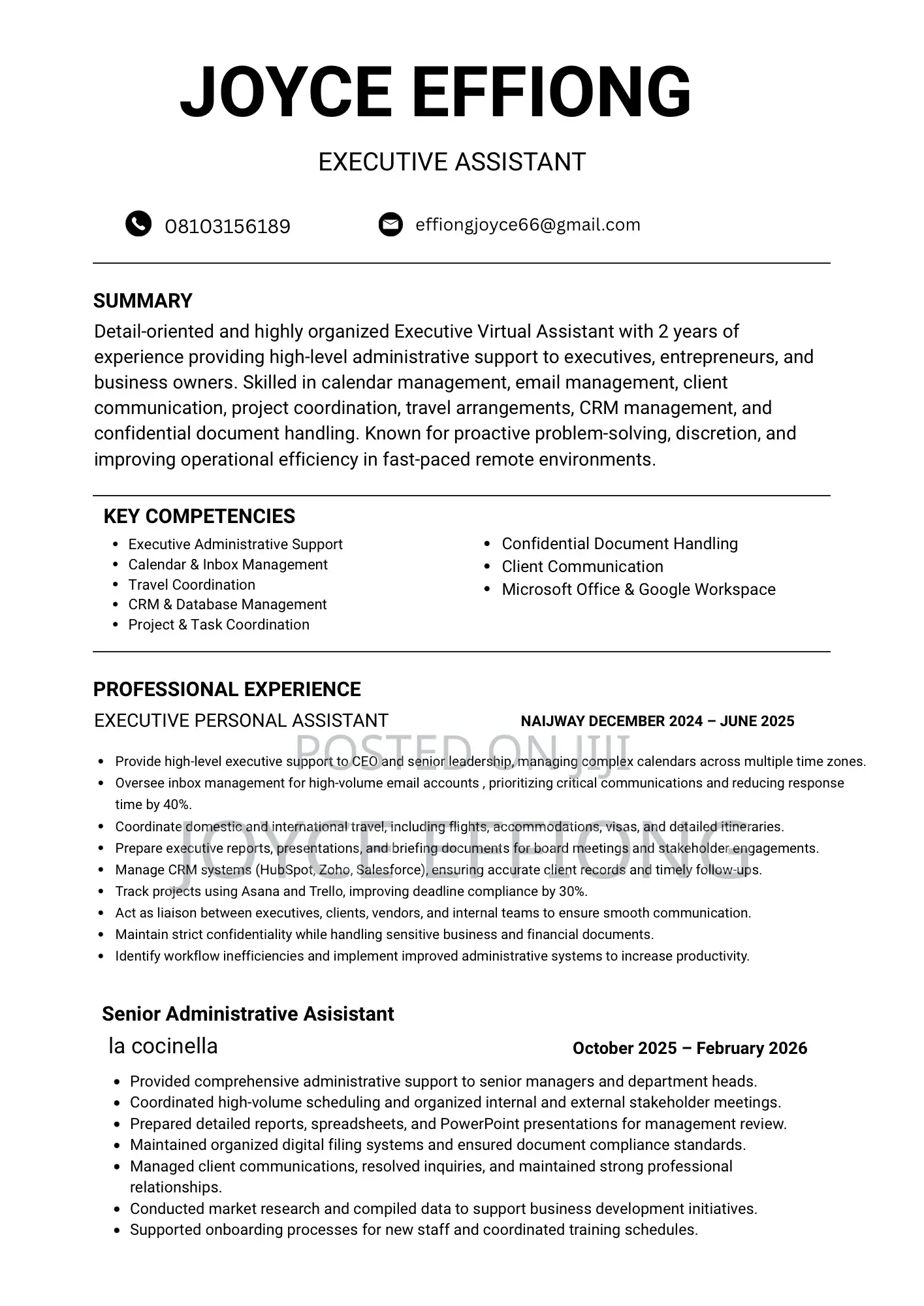 Proffessional Executive Assistant| Virtual Assistant | Admin Support