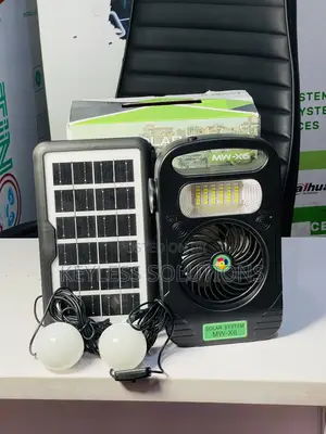 Solar System With Fan and 2 Bulbs
