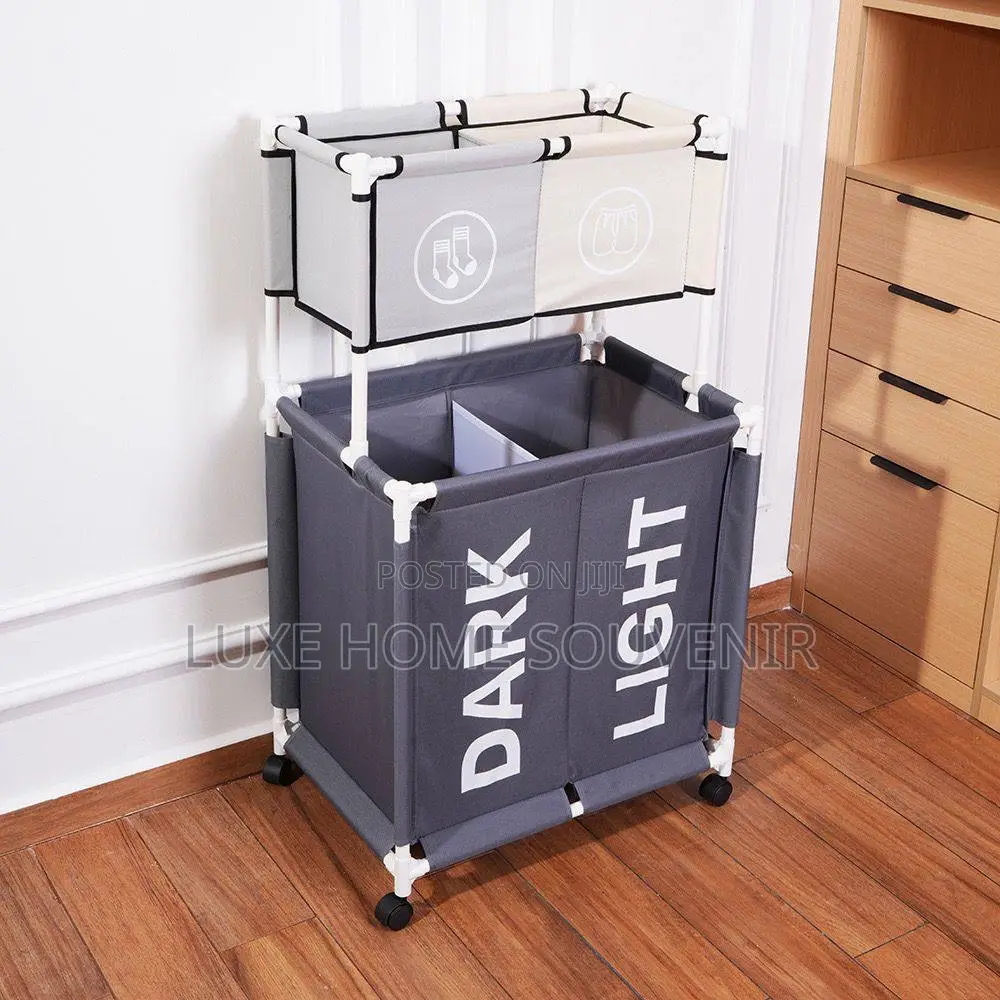 Dark and Light Lundry Storage