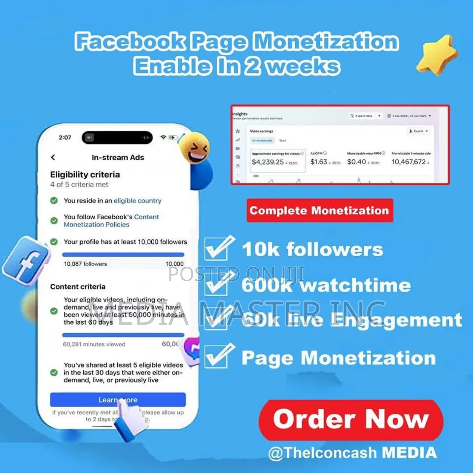 Tiktok, Youtube , Facebook Monetization For Content Creators Others