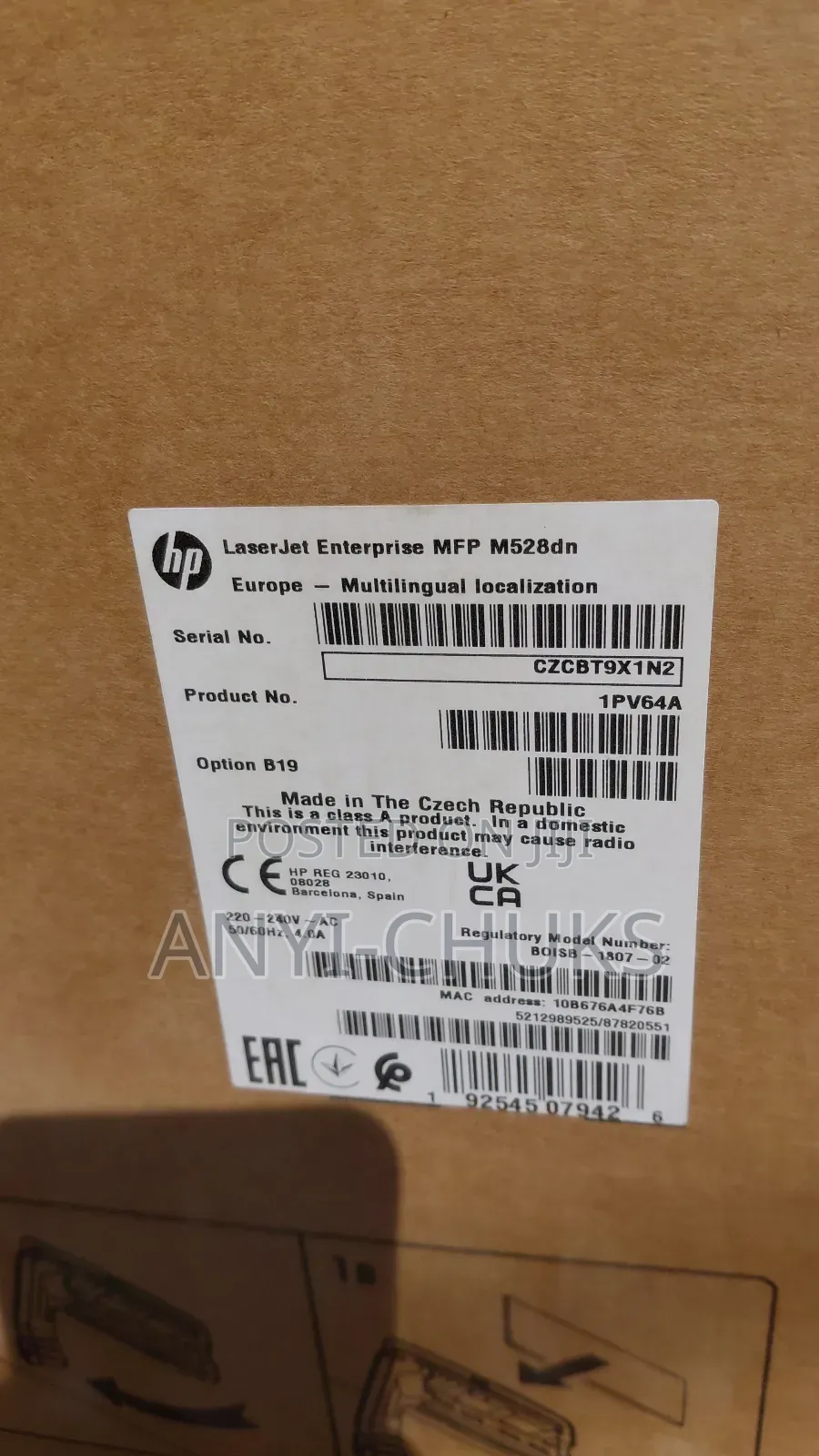 Hp Laserjet Enterprise MFP Mono M528dn Printer