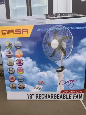 Qasa 18 Inches Rechargeable Standing Fan
