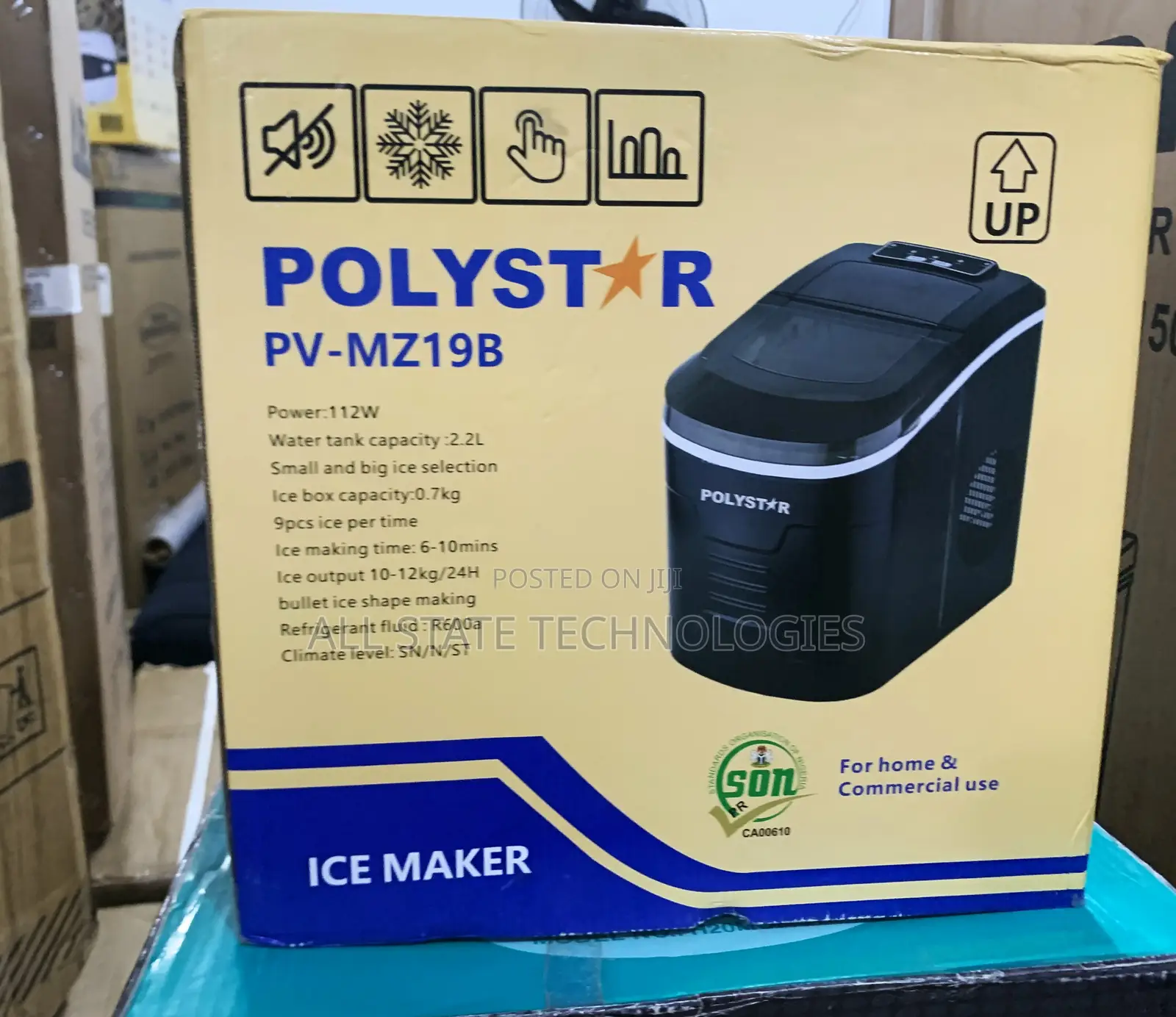 Compact Polystar Ice Maker Pv-Mz19b 2.2l Tabletop Design