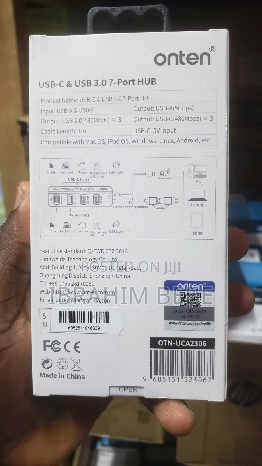 Onten Usb-C Usb 3.0 7-Port Hub
