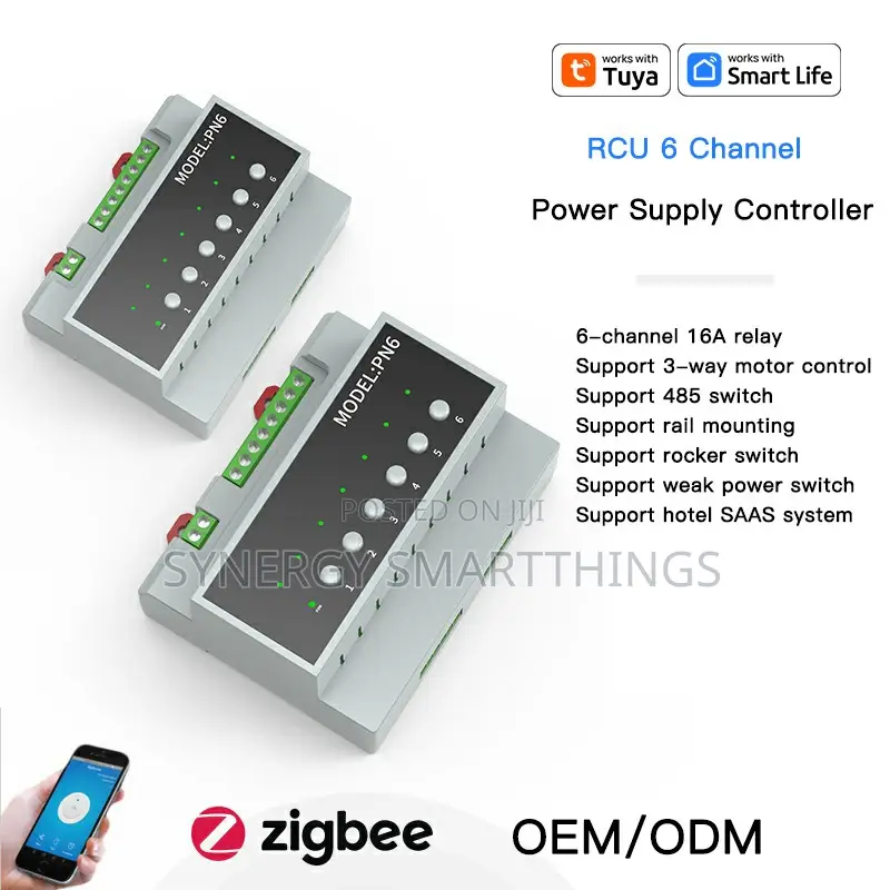 Tuya Zigbee 6ch Relay Smart Switch