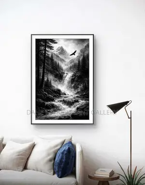 Monochrome Nature Elegance – White Black Framed Art With Acrylic